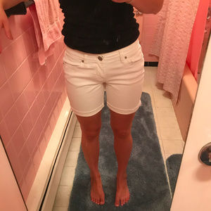 White Jean Shorts